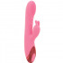 Vibratore Rabbit Rosa Riscaldante in Silicone con Rilievi Stimolanti e Bunny 21 x 3,4 cm. - 0