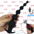 Catena anale vibrante con 6 sfere progressive in silicone nero 20 x 4 cm. - 0