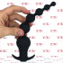 Catena anale vibrante con 6 sfere progressive in silicone nero 20 x 4 cm. - 1