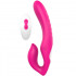 Strapless strap-on vibrante senza lacci in silicone magenta con telecomando wireless 22 x 3,2 cm. - 1