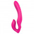 Strapless strap-on vibrante senza lacci in silicone magenta con telecomando wireless 22 x 3,2 cm. - 2