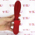 Vibratore rabbit in silicone rosso con lingua lecca clitoride 20 x 4 cm. - 3