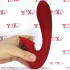 Vibratore rabbit in silicone rosso con lingua lecca clitoride 20 x 4 cm. - 2