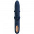 Vibratore rabbit in silicone blu scuro con rotella lecca clitoride 23,5 x 3,7 cm. - 2