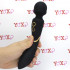 Massaggiatore e vibratore 2 in 1 in silicone nero ricaricabile USB 20 x 3,6 cm. - 0