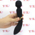Massaggiatore e vibratore 2 in 1 in silicone nero ricaricabile USB 20 x 3,6 cm. - 3