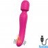 Massaggiatore e Vibratore 2 in 1 Riscaldante 23 x 4,3 cm. in Silicone Ricaricabile USB Fucsia - 0