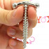 Sonda stimolatore dilatatore uretra in acciaio con rilievi stimolanti 6,2 x 0,7 cm. - 0