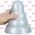 Tripole M - Cuneo Anale Gigante Effetto Metallo 18 x 11,5 cm. Grigio Chiaro - 1