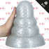 Tripole L - Cuneo Anale Gigante Effetto Metallo 22 x 14 cm. Grigio Chiaro - 0