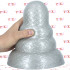 Tripole L - Cuneo Anale Gigante Effetto Metallo 22 x 14 cm. Grigio Chiaro - 1