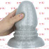 Ripple M - Cuneo Anale Gigante Effetto Ondulato 18 x 10 cm. Grigio Chiaro - 1