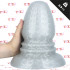 Ripple XL - Cuneo Anale Gigante Effetto Ondulato 26 x 14,5 cm. Grigio Chiaro - 0