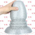 Ripple XL - Cuneo Anale Gigante Effetto Ondulato 26 x 14,5 cm. Grigio Chiaro - 1