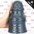 Scaly M - Cuneo Anale Gigante Squamato 18 x 10,5 cm. Grigio Scuro - 0