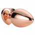 Cuneo Anale in Metallo con Gemma Rosa 8,3 x 3,4 cm. Oro Rosso - 3