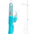 Vibratore Rabbit SUGAR BABE blu con perle e Testa Rotante 22 X 3,2 cm. - 0