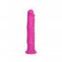 Vibratore Realistico 19 x 3 cm. in Silicone Rosa Fluo - 2