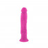 Vibratore Realistico 19 x 3 cm. in Silicone Rosa Fluo - 3