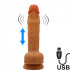 Dildo Vibrante Adriano con Effetto Spinta e Telecomando 20 x 4 cm - 1