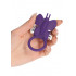Anello Fallico Vibrante in Puro Silicone Viola con Farfalla - 0
