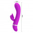 Vibratore rabbit in silicone viola con setole stimola clitoride 18,8 x 3,5 cm. - 4