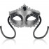 Mascherina Rigida in Stile Veneziano Black Diamond con Lacci in Raso - 0