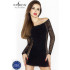 PASSION Mini Abito a Rete con Fascia Centrale - Taglia Unica Elasticizzata (Tg. 36-48) - 0