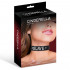 Collare in Ecopelle Nera con Scritta Slave Brillante - 1