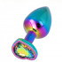 Plug Anale Multicolor con Pietra a Forma di Cuore 8,3 x 3,4 cm Taglia M - 0