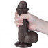 Dildo Realistico Lovetoy Dual Sensity con Pelle Scorrevole e Ventosa Nero 16 x 3,5 cm. - 1