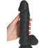 Fallo Realistico Morbido e Flessibile Real Safe Berry in Puro Silicone Nero 23,4 x 4,8 cm. - 3