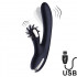 Vibratore Rabbit con Lingue Rotanti ed Movimento Simula Dito USB Ricaricabile 15 x 3,5 cm - 0