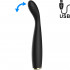 Vibratore Punto G in Silicone Flessibile 19 x 2,3 cm. Nero Ricaricabile - 1