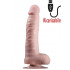Vibratore Realistico con Ventosa e Testicoli Morbido e Flessibile 20 X 3,5 cm. - Ricaricabile USB - 1