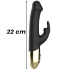 Vibratore Rabbit Rotante Nero Con Stimolatore Clitoride 22 x 3,2 cm - 1