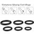 Cockring Set di 6 Anelli in Silicone Nero - 1