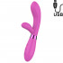 Vibratore Rabbit Jingle Fiesta in Silicone 20 x 3,5 cm. Rosa Ricaricabile - 0