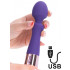 Massaggiatore vibratore in silicone viola ricaricabile USB 16,7 x 3,9 cm. - 0