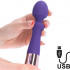Massaggiatore vibratore in silicone viola ricaricabile USB 16,7 x 3,9 cm. - 1