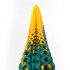 Dildo Anale Tentacolo di Piovra Gigante in Silicone 21,5 x 8 cm. Giallo e Verde - 4