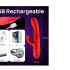Vibratore Rabbit con Spinta e Pulsazione Red 15,5 x 3,7 cm - 15