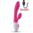 Vibratore Rabbit Ricaricabile USB Real in Puro Silicone 20 X 3,2 cm. - 2