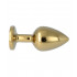 Omaggio Plug Anale Dorato con Gemma Rosa 8,3 x 3,4 cm  - 4