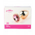 Omaggio Plug Anale Dorato con Gemma Rosa 8,3 x 3,4 cm  - 6