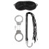 Kit Sadomaso - Frusta in Pelle - Maschera - Manette - 0