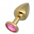 Plug Anale in Alluminio con Gemma Rosa 8,3 x 3,4 cm  - 0