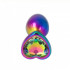 Plug Anale Multicolor con Pietra a Forma di Cuore 2,7 x 7,2 cm Taglia S - 0