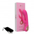 Vibratore Rabbit Riscaldante con Motore Doppio Ricaricabile USB in Silicone Rosa 19 x 3,3 cm. - 2