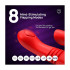Vibratore Rabbit con Spinta e Pulsazione Red 15,5 x 3,7 cm - 11